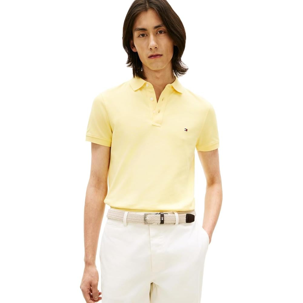 POLO PARA HOMBRE TOMMY HILFIGER 1985 SLIM FIT MANGA CORTA AMARILLO VERDOSO - 1