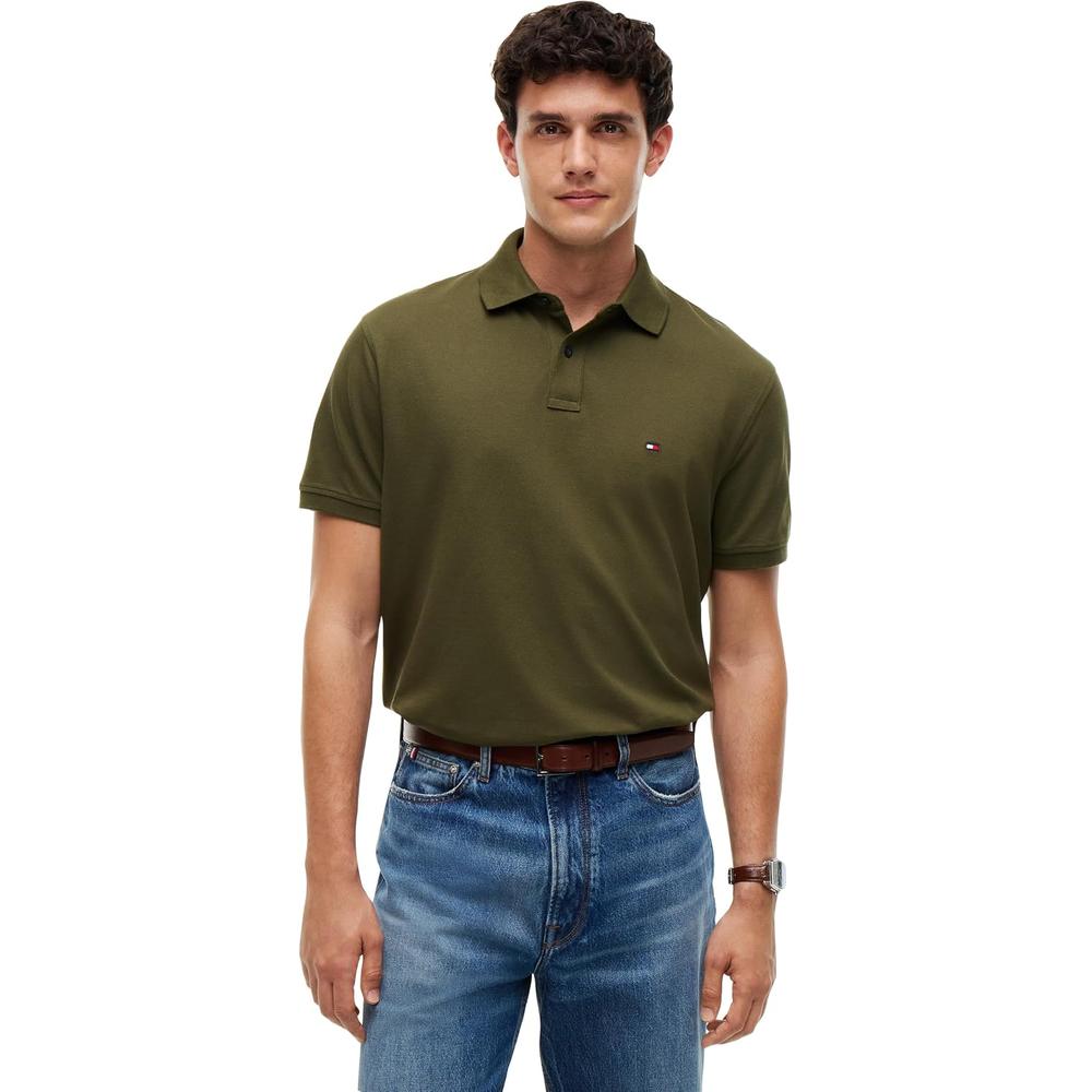 POLO PARA HOMBRE TOMMY HILFIGER CLASSIC FIT MANGA CORTA VERDE CAZADOR - 1