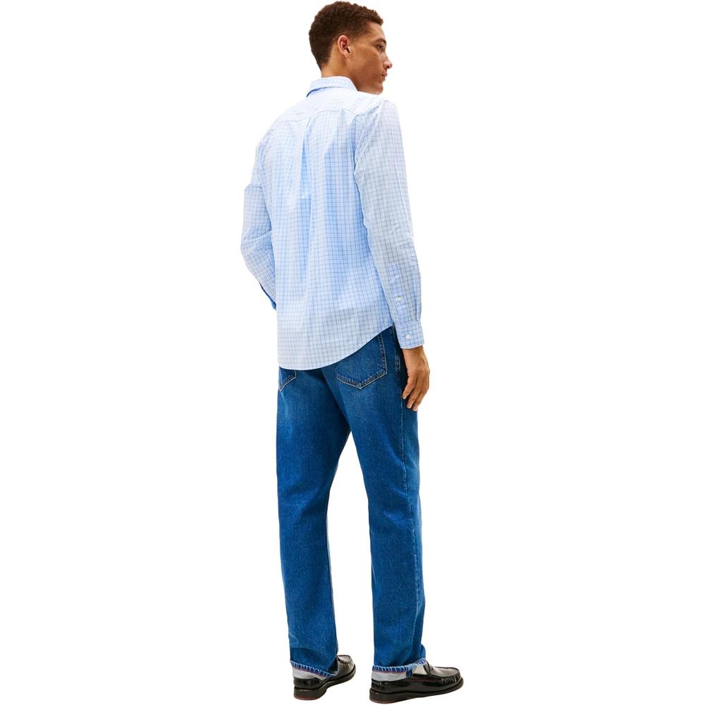 CAMISA PARA HOMBRE TOMMY HILFIGER REGULAR FIT MANGA LARGA AZUL DULCE - 4
