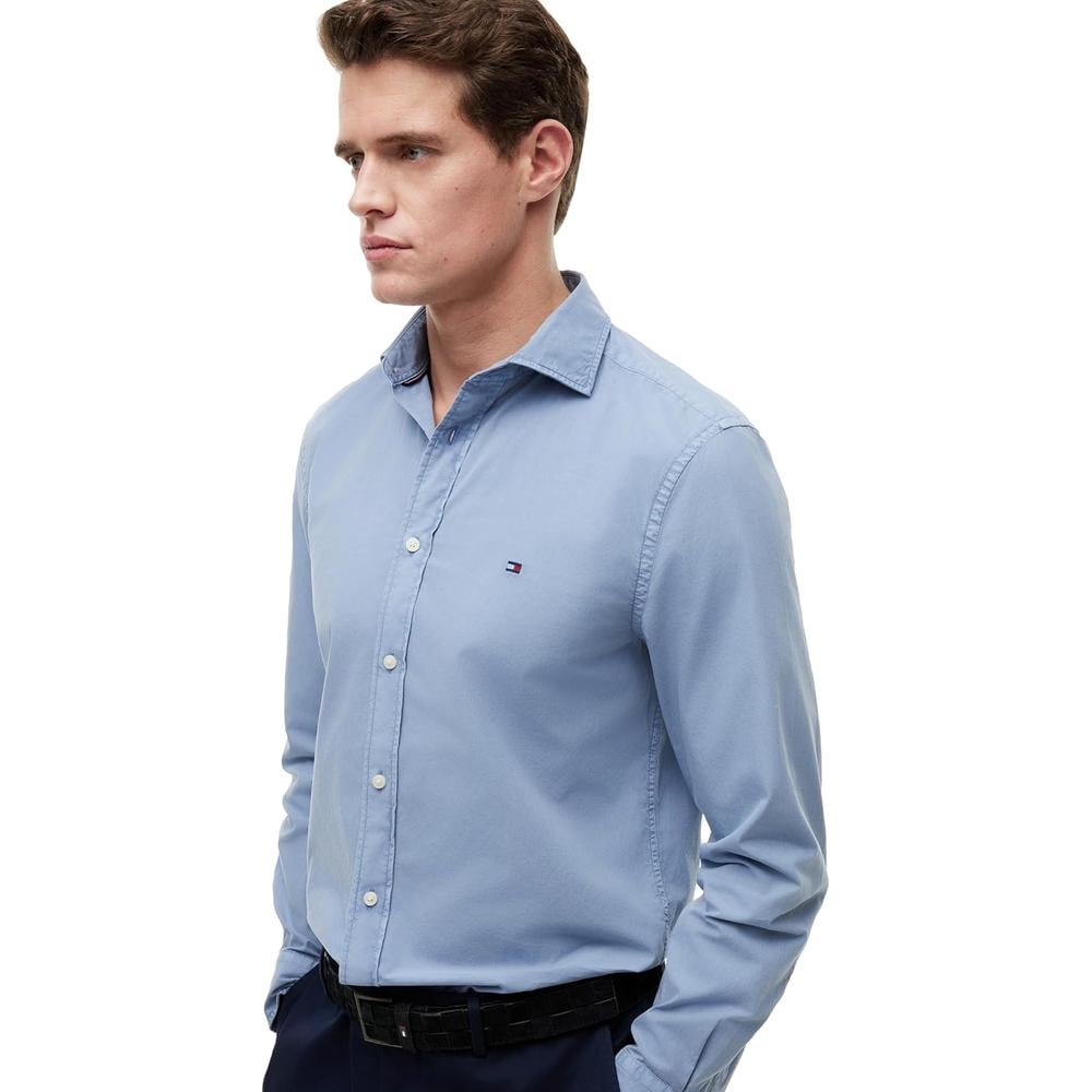 CAMISA PARA HOMBRE TOMMY HILFIGER REGULAR FIT MANGA LARGA AZUL FRESCO - 2