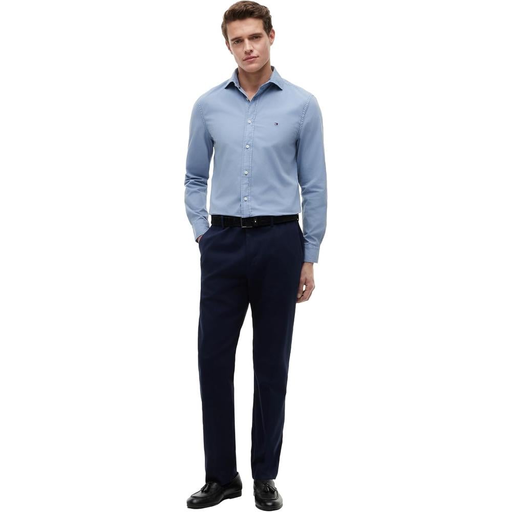 CAMISA PARA HOMBRE TOMMY HILFIGER REGULAR FIT MANGA LARGA AZUL FRESCO - 3