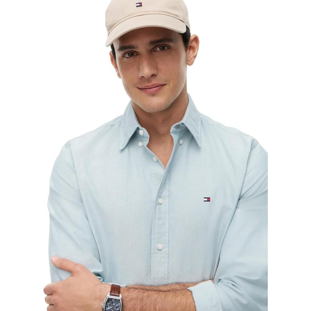 CAMISA PARA HOMBRE TOMMY HILFIGER OXFORD REGULAR FIT MANGA LARGA VERDE ORNAMENTAL - 2