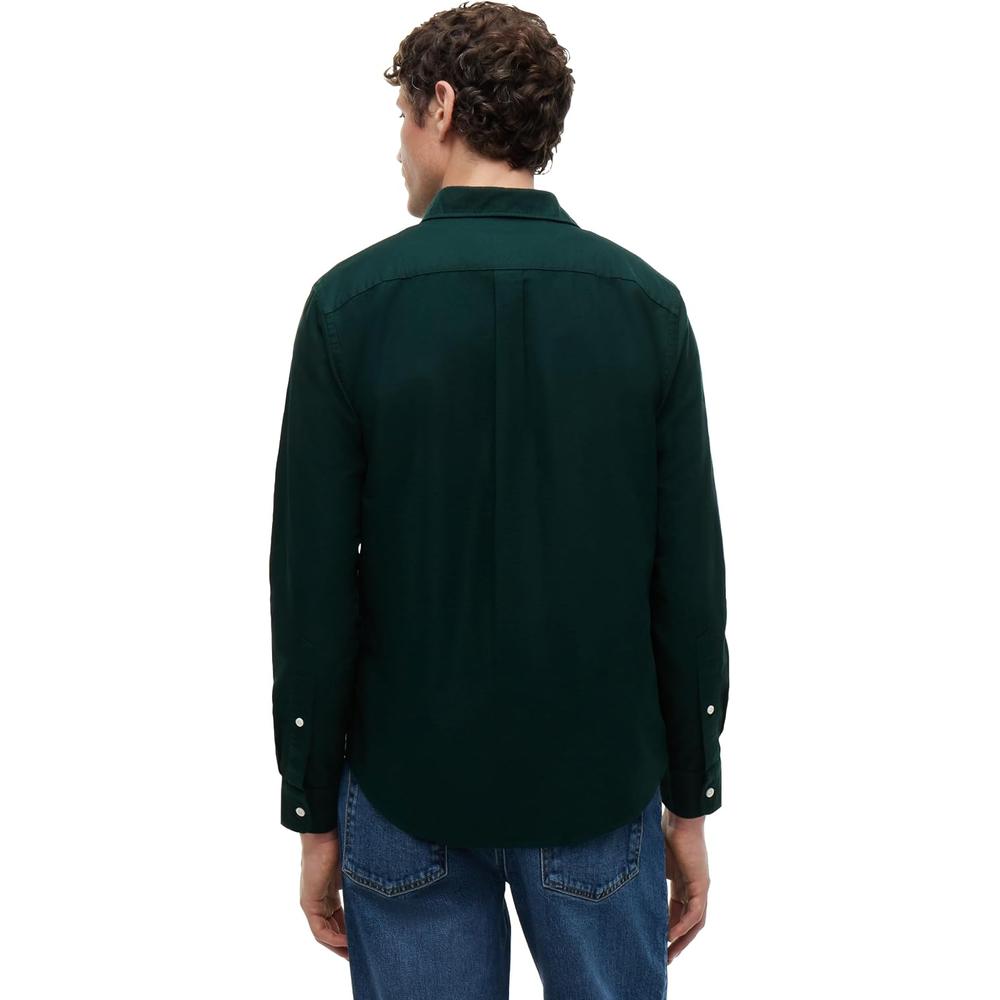 CAMISA PARA HOMBRE TOMMY HILFIGER OXFORD REGULAR FIT MANGA LARGA VERDE CAZADOR VERDE CAZADOR LISO - 4