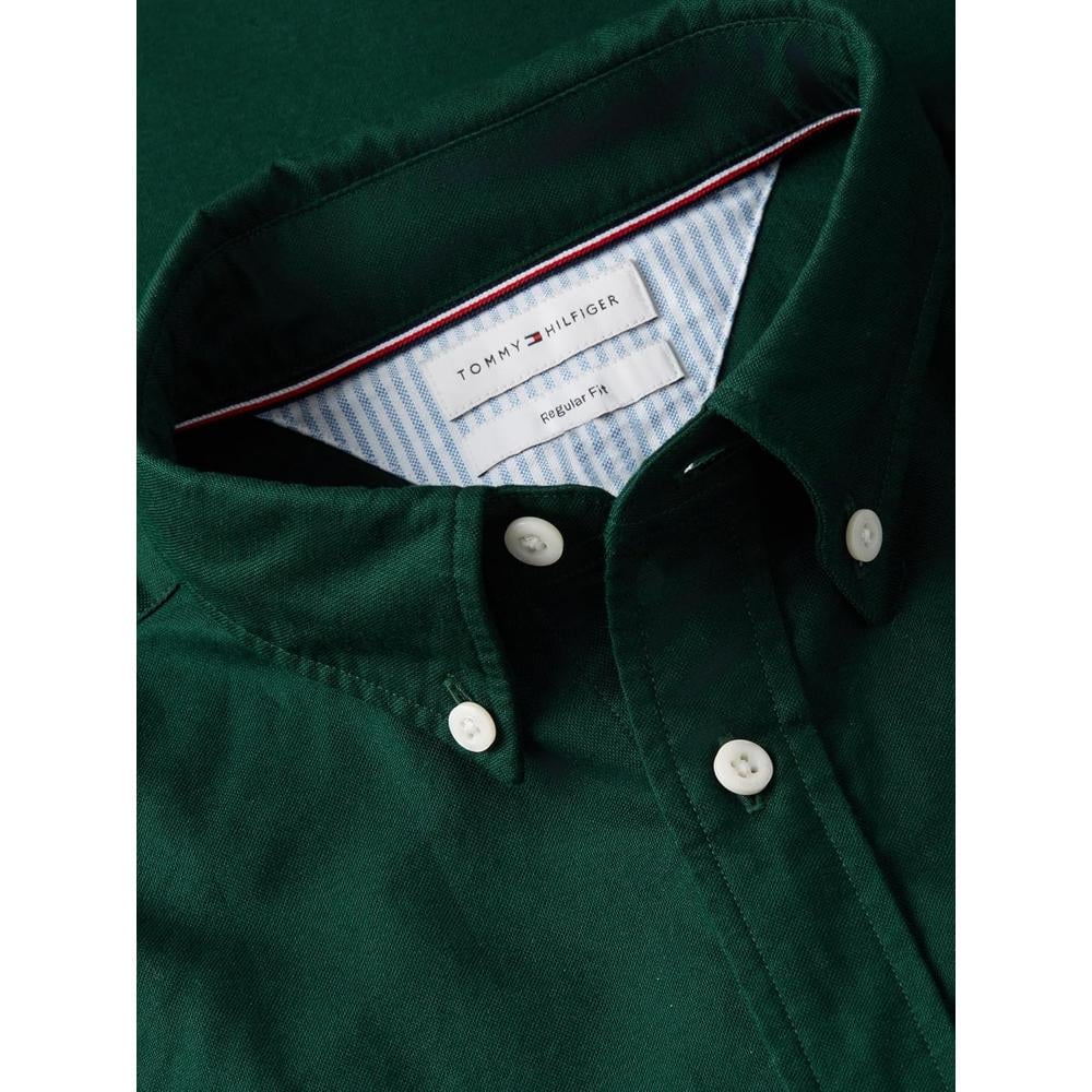 CAMISA PARA HOMBRE TOMMY HILFIGER OXFORD REGULAR FIT MANGA LARGA VERDE CAZADOR VERDE CAZADOR LISO - 5