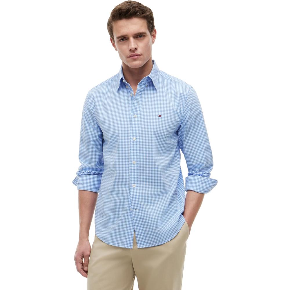 CAMISA PARA HOMBRE TOMMY HILFIGER REGULAR FIT MANGA LARGA AZUL SPELL - 1