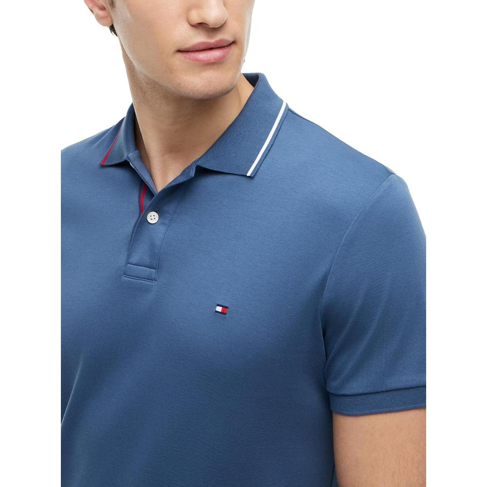 POLO PARA HOMBRE TOMMY HILFIGER LIQUID COTTON SLIM FIT MANGA CORTA AZUL EGEO - 2