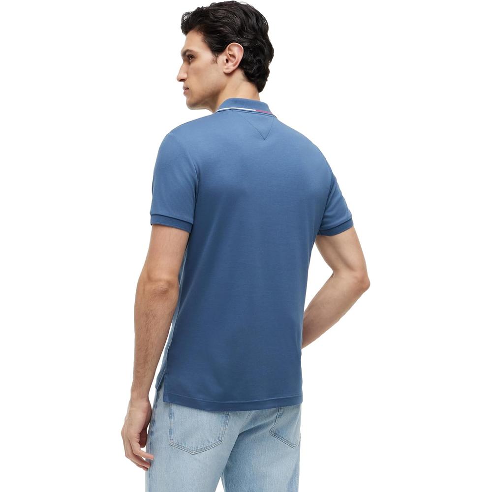 POLO PARA HOMBRE TOMMY HILFIGER LIQUID COTTON SLIM FIT MANGA CORTA AZUL EGEO - 4