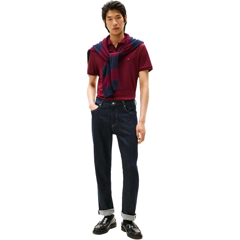 POLO PARA HOMBRE TOMMY HILFIGER REGULAR FIT MANGA CORTA ROJO OSCURO - 3