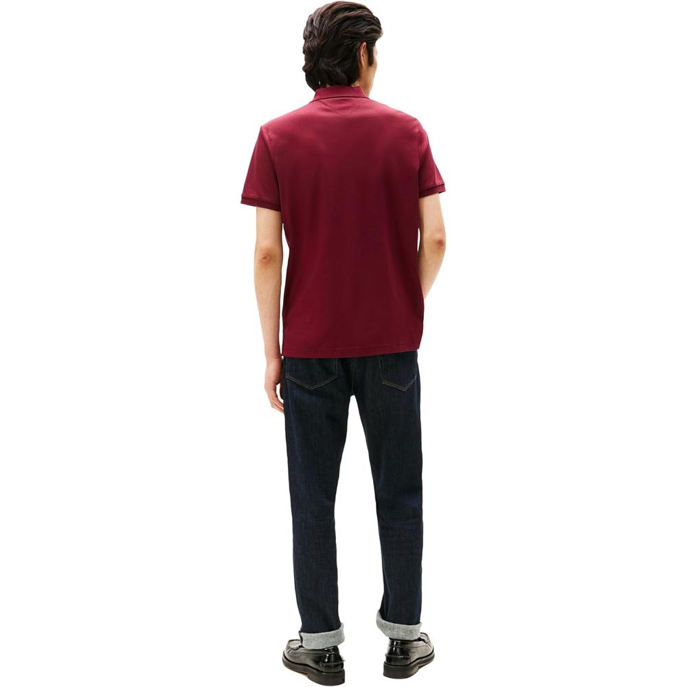 POLO PARA HOMBRE TOMMY HILFIGER REGULAR FIT MANGA CORTA ROJO OSCURO - 4