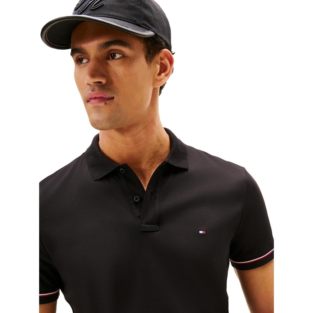 POLO PARA HOMBRE TOMMY HILFIGER LIQUID COTTON SLIM FIT MANGA CORTA NEGRO - 2