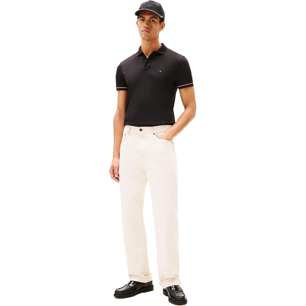 POLO PARA HOMBRE TOMMY HILFIGER LIQUID COTTON SLIM FIT MANGA CORTA NEGRO - 3