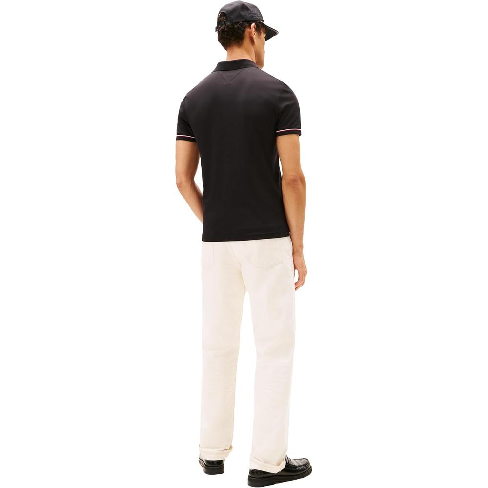 POLO PARA HOMBRE TOMMY HILFIGER LIQUID COTTON SLIM FIT MANGA CORTA NEGRO - 4