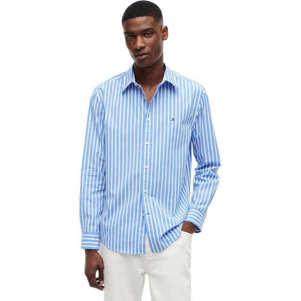 CAMISA PARA HOMBRE TOMMY HILFIGER REGULAR FIT MANGA LARGA AZUL SPELL - 1
