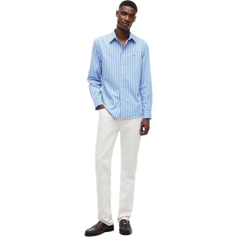 CAMISA PARA HOMBRE TOMMY HILFIGER REGULAR FIT MANGA LARGA AZUL SPELL - 3