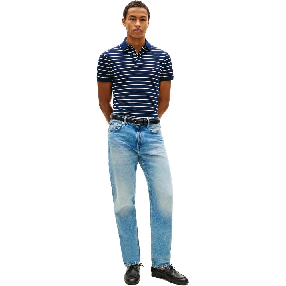 POLO PARA HOMBRE TOMMY HILFIGER 1985 SLIM FIT MANGA CORTA AZUL MARINO CARBÓN MARFIL - 4