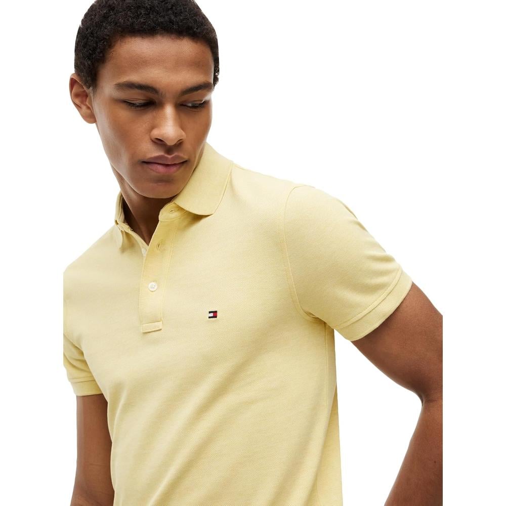 POLO PARA HOMBRE TOMMY HILFIGER 1985 SLIM FIT MANGA CORTA AMARILLO JASPEADO - 4