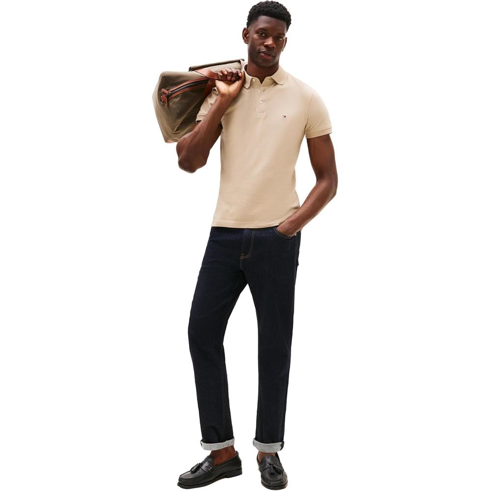 POLO PARA HOMBRE TOMMY HILFIGER 1985 SLIM FIT MANGA CORTA MARRÓN SÁNDALO - 4
