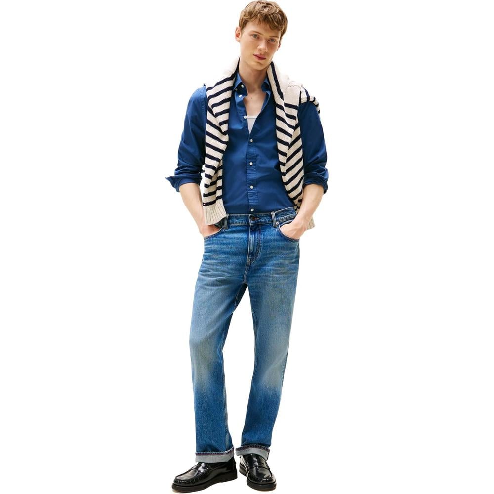 CAMISA PARA HOMBRE TOMMY HILFIGER REGULAR FIT MANGA LARGA AZUL EGEO - 3