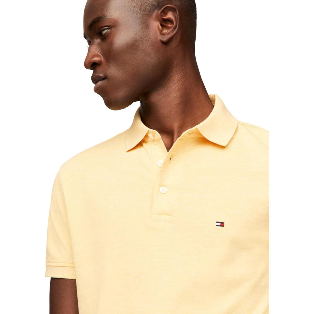 POLO PARA HOMBRE TOMMY HILFIGER 1985 SLIM FIT MANGA CORTA AMARILLO CLARO JASPEADO - 2