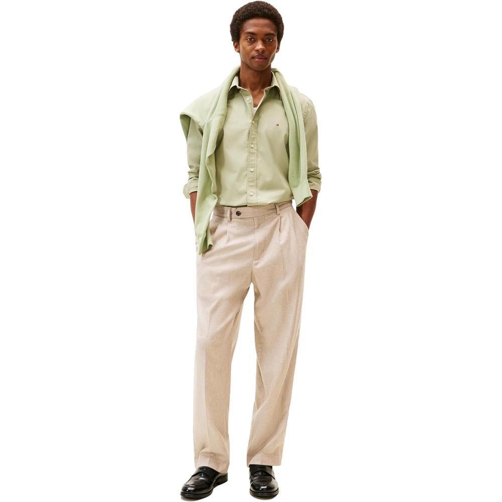 CAMISA PARA HOMBRE TOMMY HILFIGER REGULAR FIT MANGA LARGA VERDE SALVIA TIERRA - 3