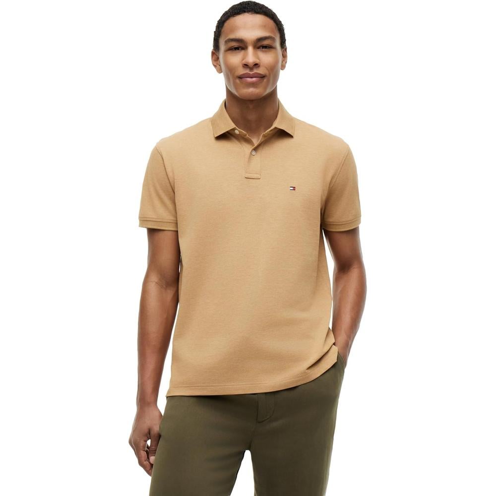 POLO PARA HOMBRE TOMMY HILFIGER CLASSIC FIT MANGA CORTA BEIGE SAHARA JASPEADO - 1