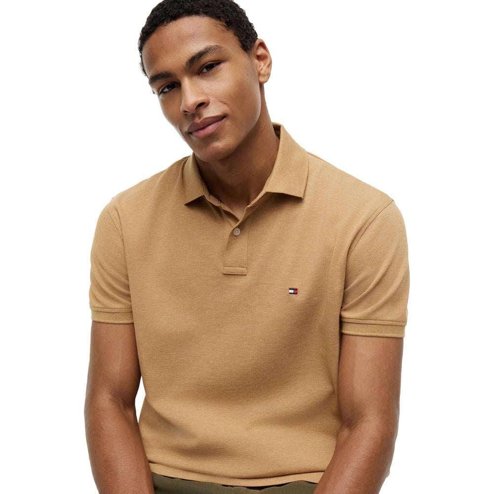 POLO PARA HOMBRE TOMMY HILFIGER CLASSIC FIT MANGA CORTA BEIGE SAHARA JASPEADO - 2