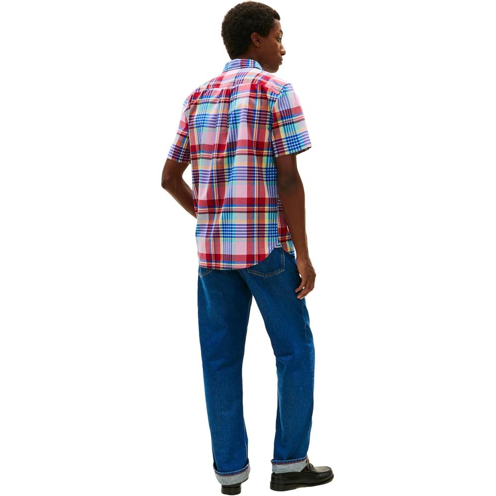 CAMISA PARA HOMBRE TOMMY HILFIGER REGULAR FIT MANGA CORTA AZUL ÁRTICO - 4