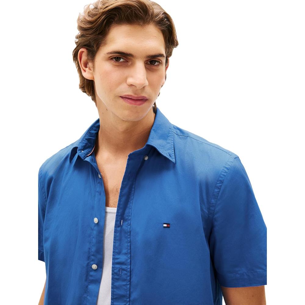 CAMISA PARA HOMBRE TOMMY HILFIGER REGULAR FIT MANGA CORTA AZUL ORBITA - 2