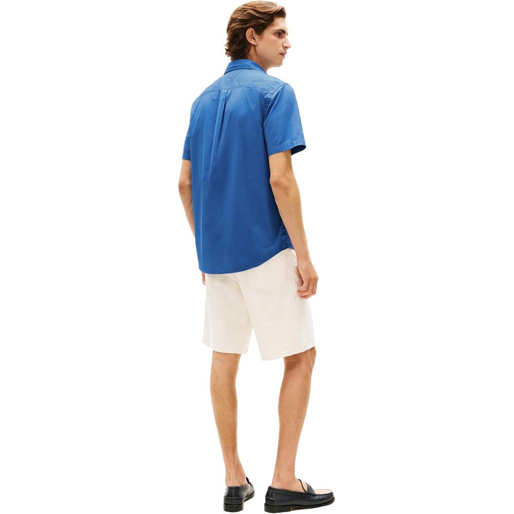 CAMISA PARA HOMBRE TOMMY HILFIGER REGULAR FIT MANGA CORTA AZUL ORBITA - 4