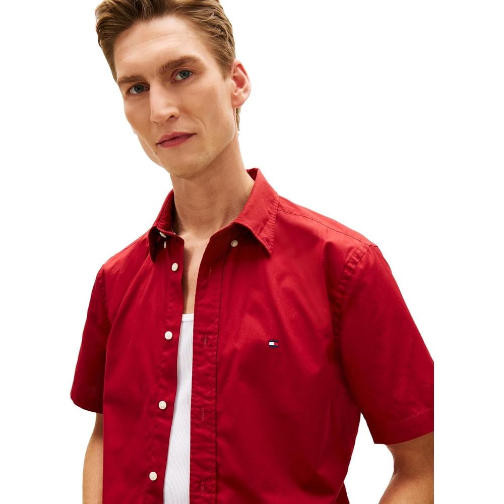 CAMISA PARA HOMBRE TOMMY HILFIGER REGULAR FIT MANGA CORTA ROJO REGATA - 2