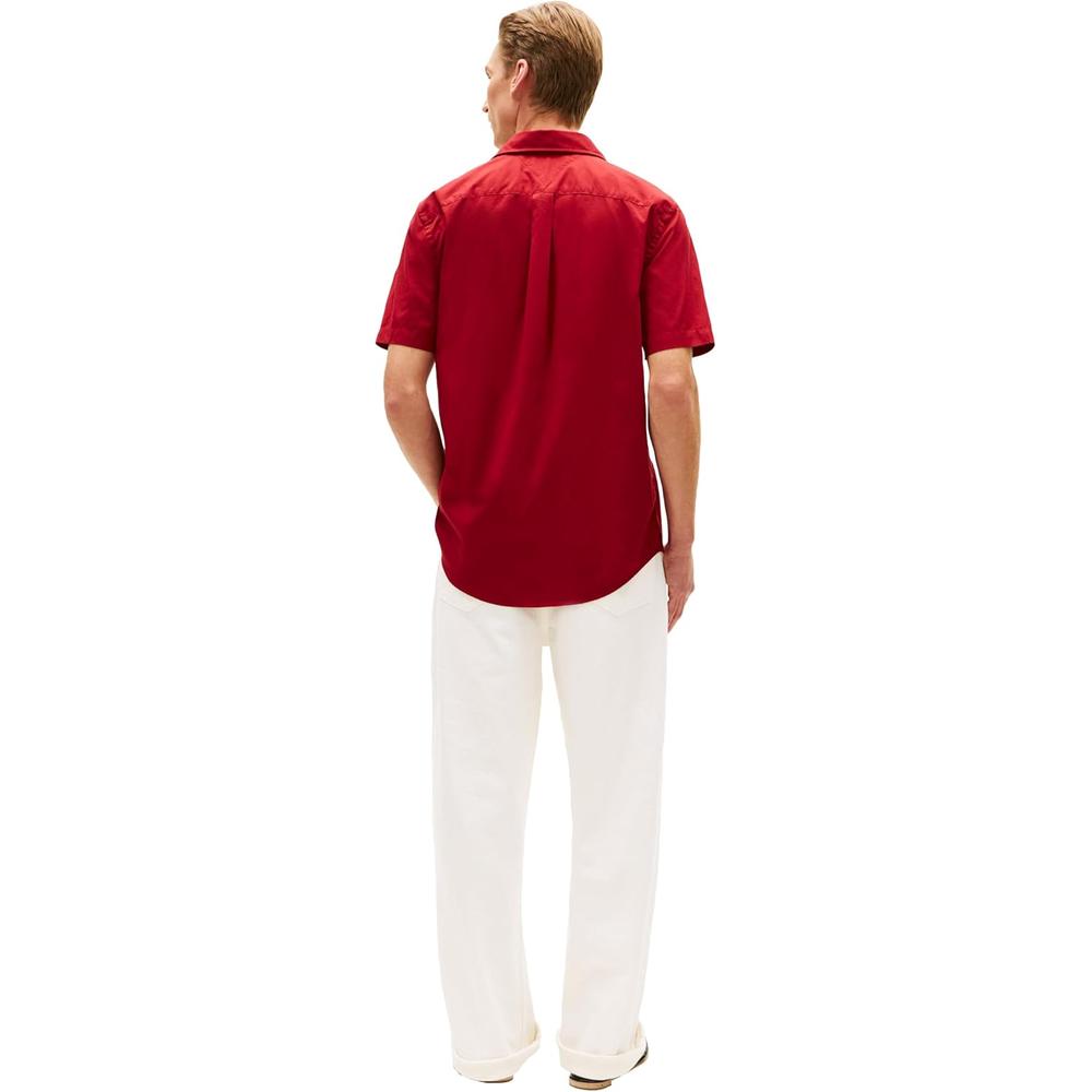CAMISA PARA HOMBRE TOMMY HILFIGER REGULAR FIT MANGA CORTA ROJO REGATA - 4