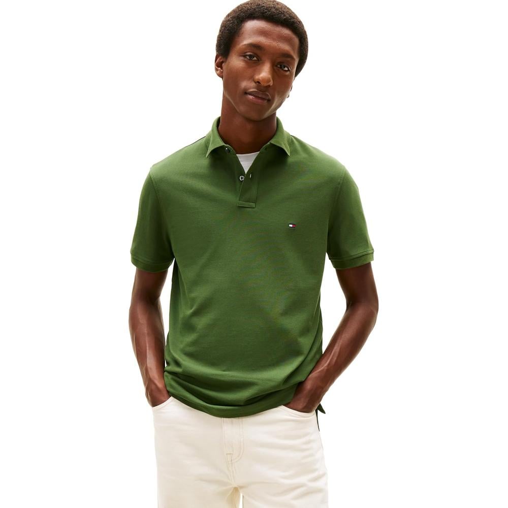 POLO PARA HOMBRE TOMMY HILFIGER 1985 REGULAR FIT MANGA CORTA VERDE PINO - 1