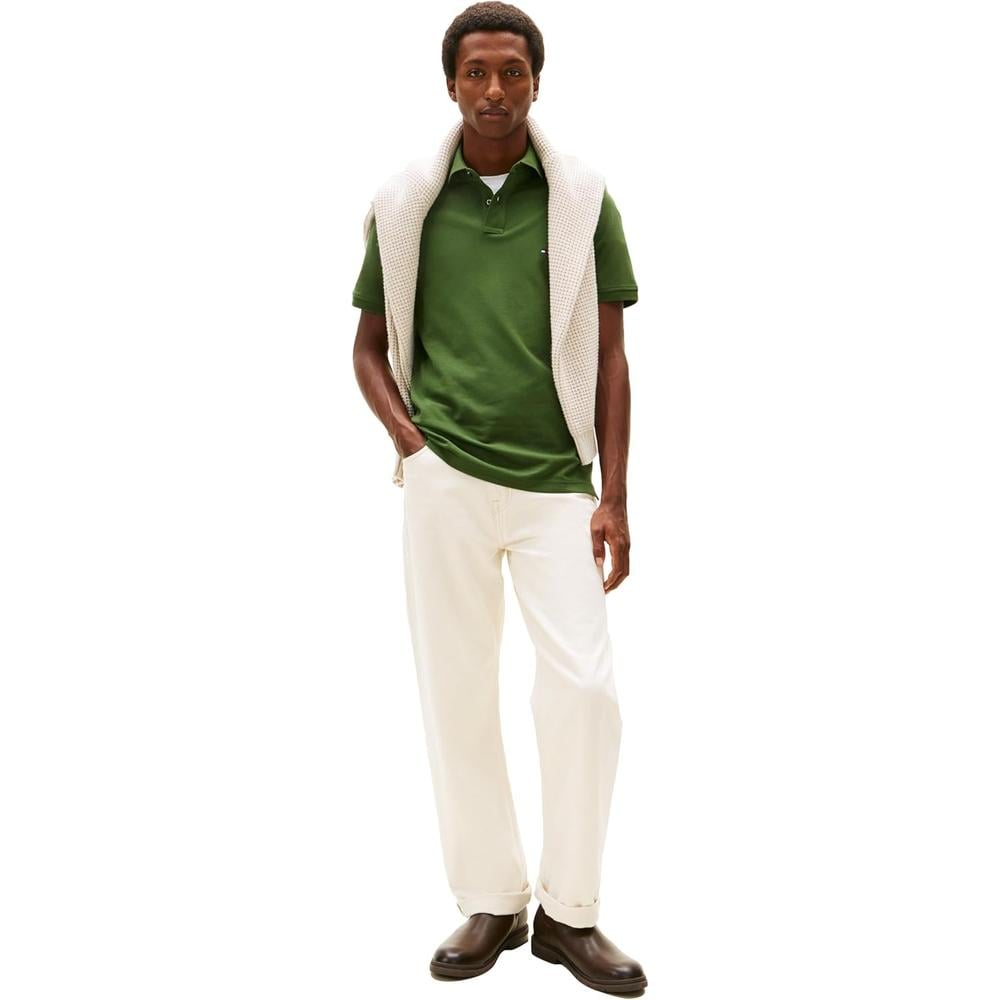 POLO PARA HOMBRE TOMMY HILFIGER 1985 REGULAR FIT MANGA CORTA VERDE PINO - 3