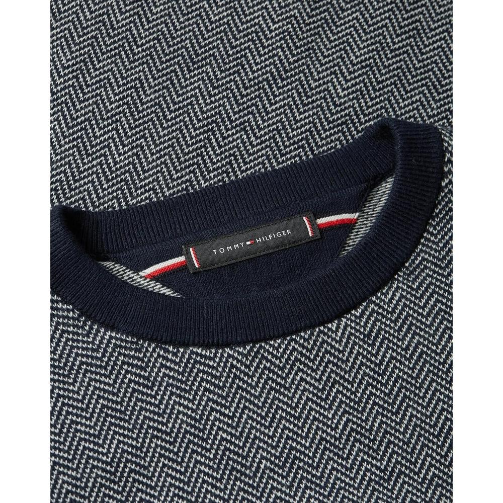 POLERA PARA HOMBRE TOMMY HILFIGER HERRINGBONE REGULAR FIT AZUL CIELO HUESO - 5