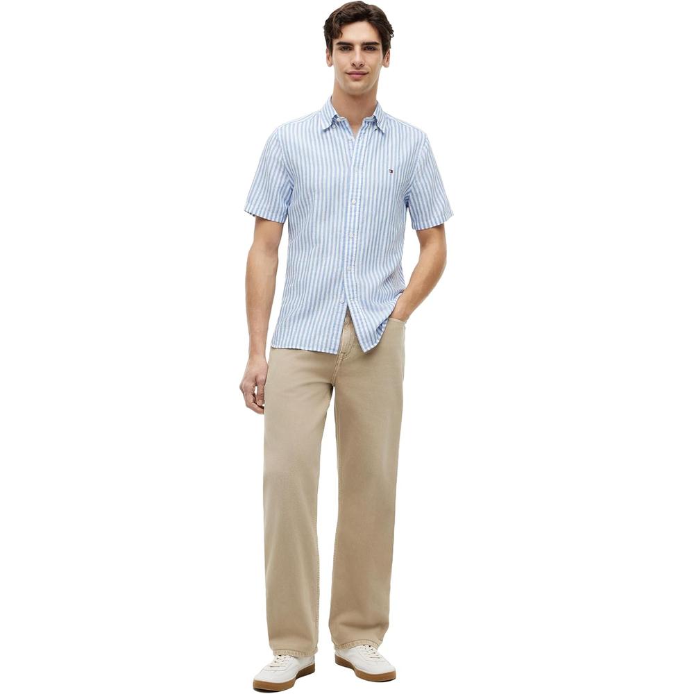 CAMISA PARA HOMBRE TOMMY HILFIGER MANGA CORTA LINO REGULAR FIT MULTICOLOR - 3