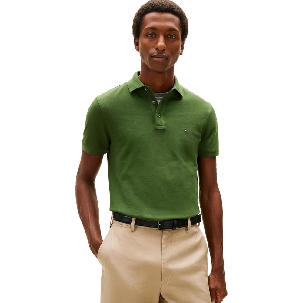 POLO PARA HOMBRE TOMMY HILFIGER 1985 SLIM FIT MANGA CORTA VERDE PINO - 1