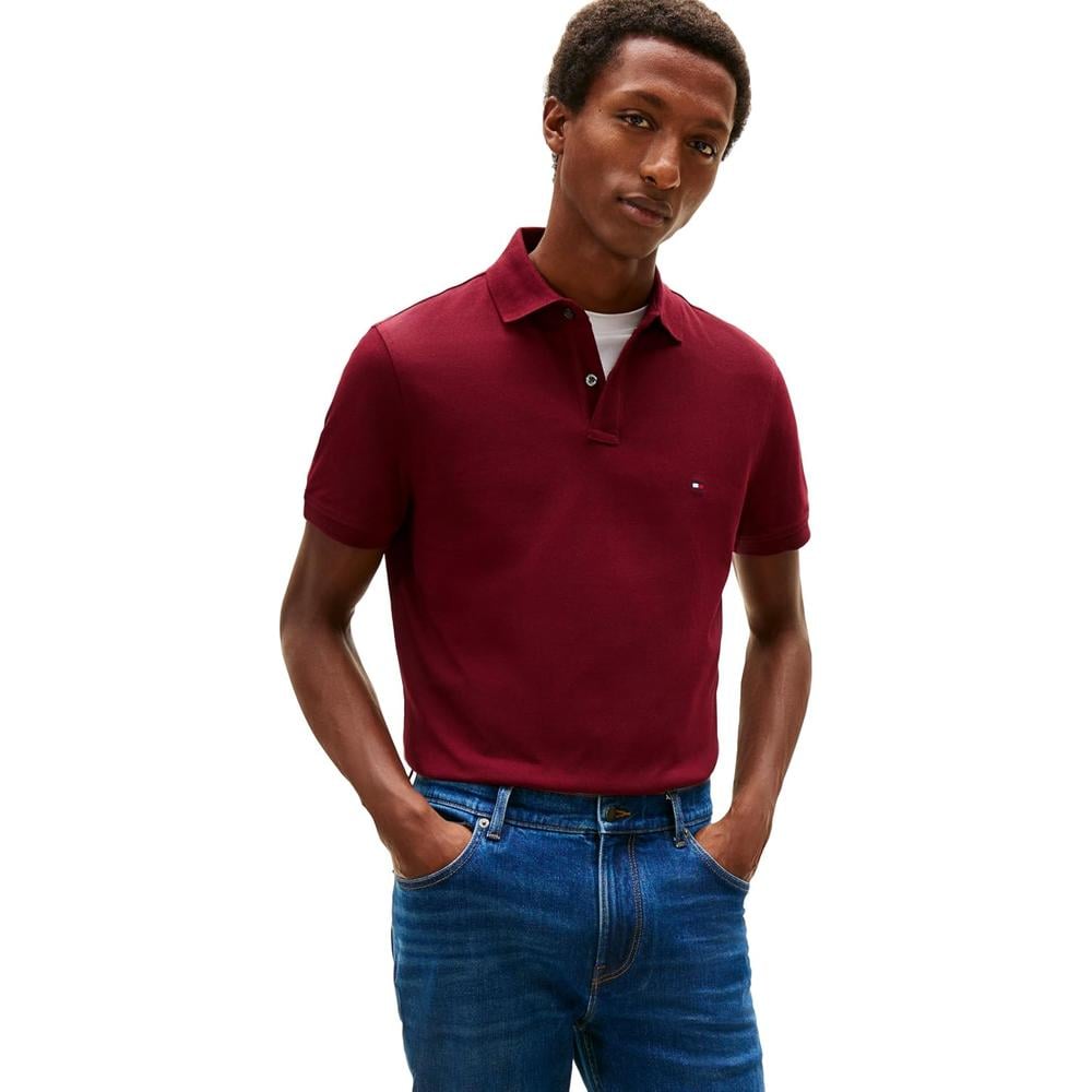 POLO PARA HOMBRE TOMMY HILFIGER 1985 REGULAR FIT MANGA CORTA ROJO OSCURO - 1