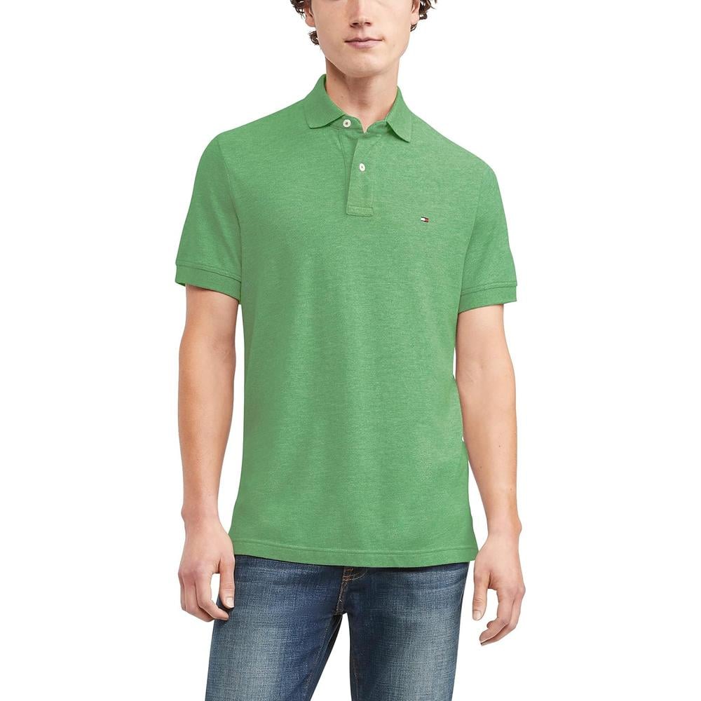 POLO PARA HOMBRE TOMMY HILFIGER CLASSIC FIT MANGA CORTA VERDE MANZANA JASPEADO - 1