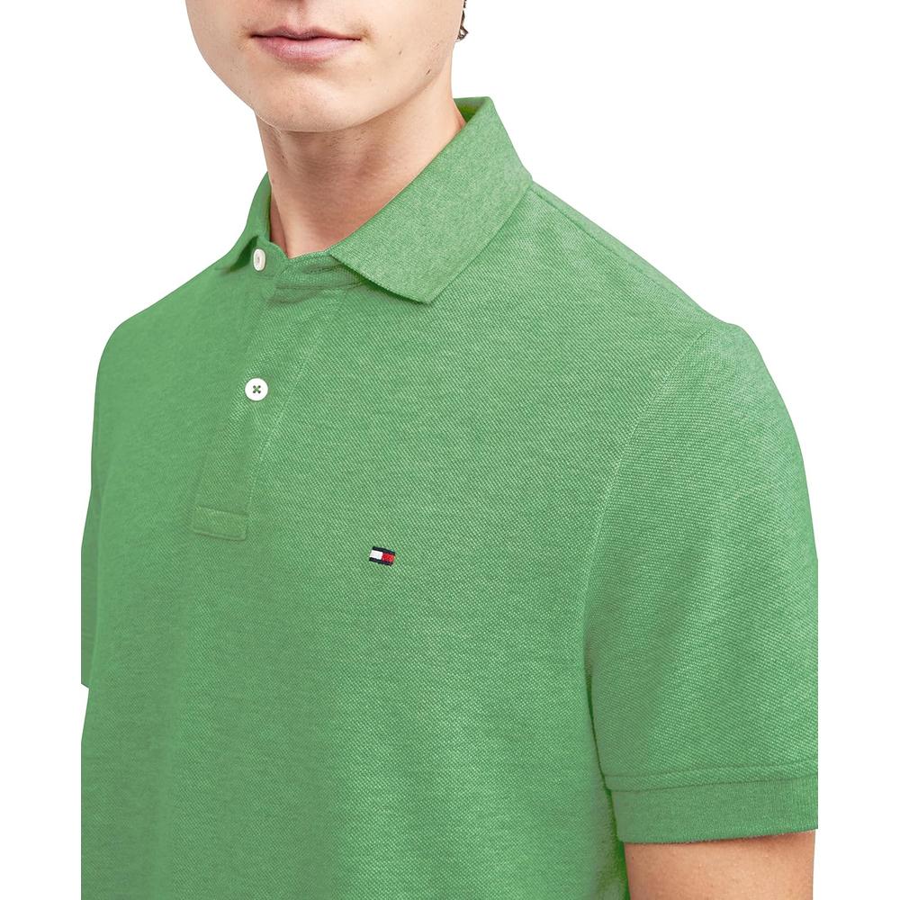 POLO PARA HOMBRE TOMMY HILFIGER CLASSIC FIT MANGA CORTA VERDE MANZANA JASPEADO - 3