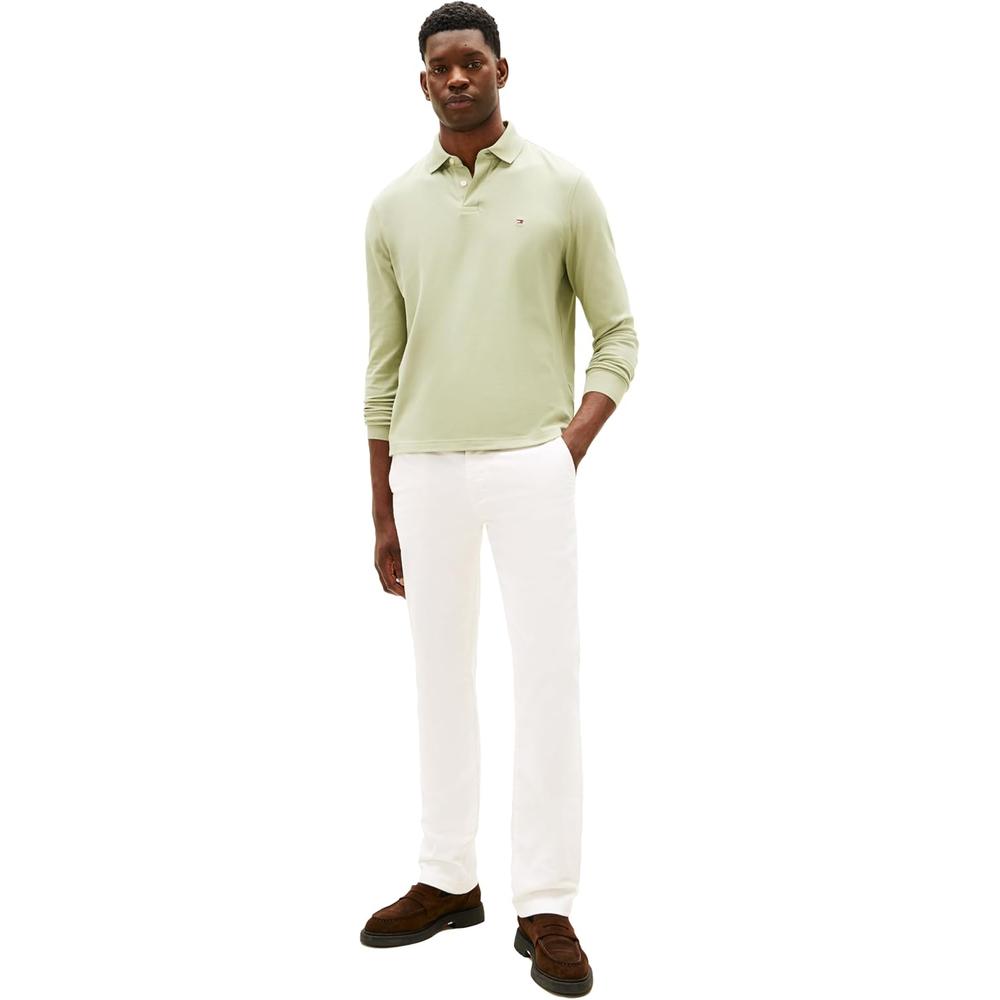 POLO PARA HOMBRE TOMMY HILFIGER LIQUID COTTON REGULAR FIT MANGA LARGA VERDE SALVIA - 3