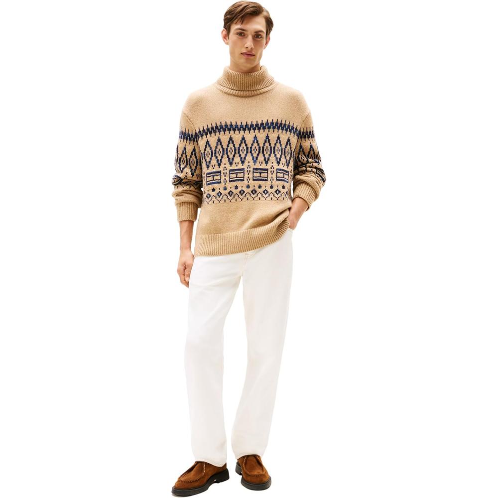 POLERA PARA HOMBRE TOMMY HILFIGER FAIRISLE LAMBSWOOL ROLLNECK RELAXED FIT - 3