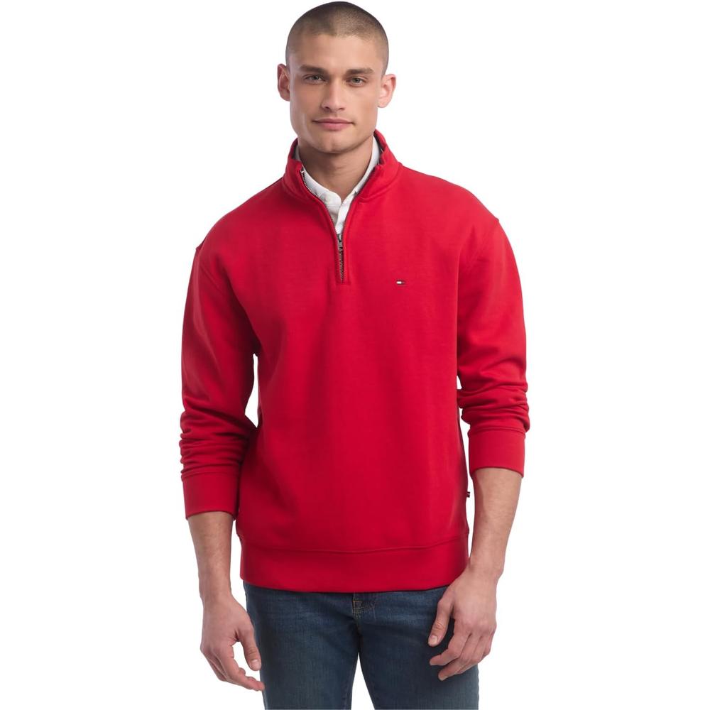 POLERA PARA HOMBRE TOMMY HILFIGER 1/4 ZIP ROJO CLÁSICO - 1