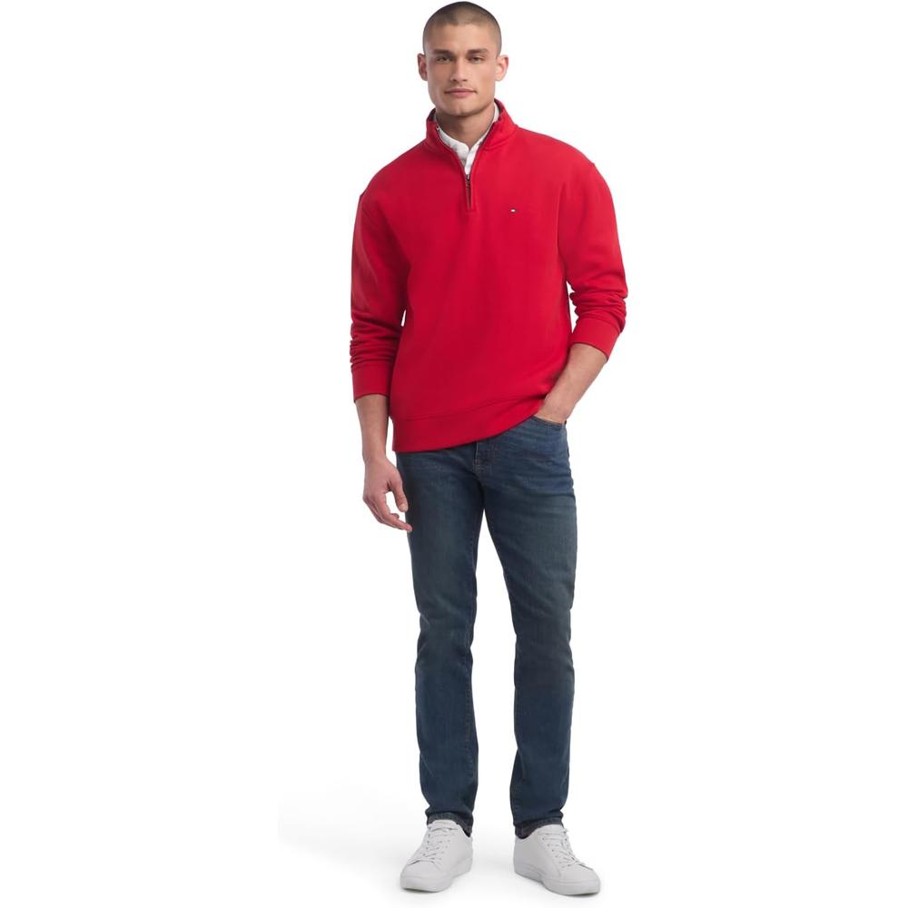 POLERA PARA HOMBRE TOMMY HILFIGER 1/4 ZIP ROJO CLÁSICO - 3