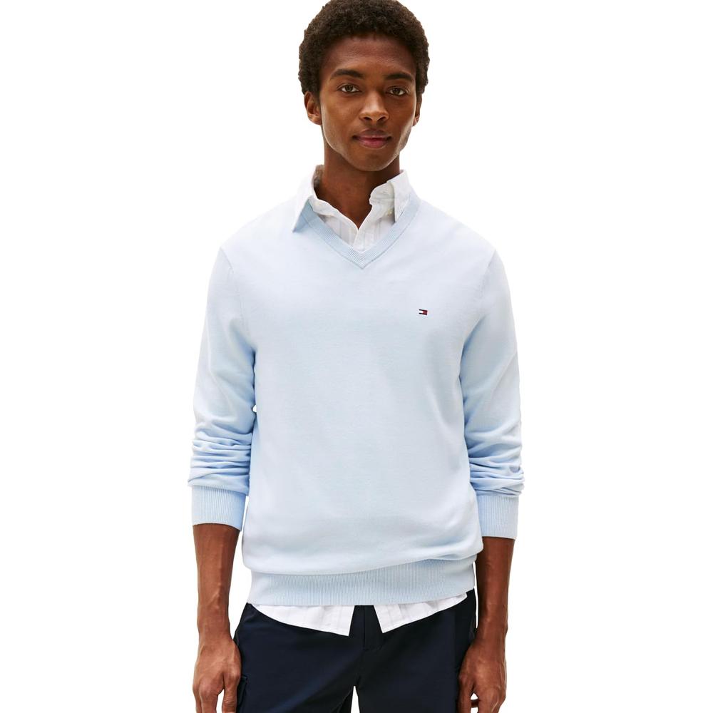 POLERA PARA HOMBRE TOMMY HILFIGER ESSENTIAL REGULAR FIT AZUL INTENSO - 1