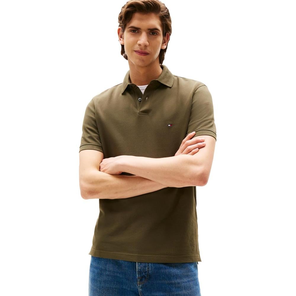 POLO PARA HOMBRE TOMMY HILFIGER 1985 REGULAR FIT MANGA CORTA VERDE MILITAR - 1