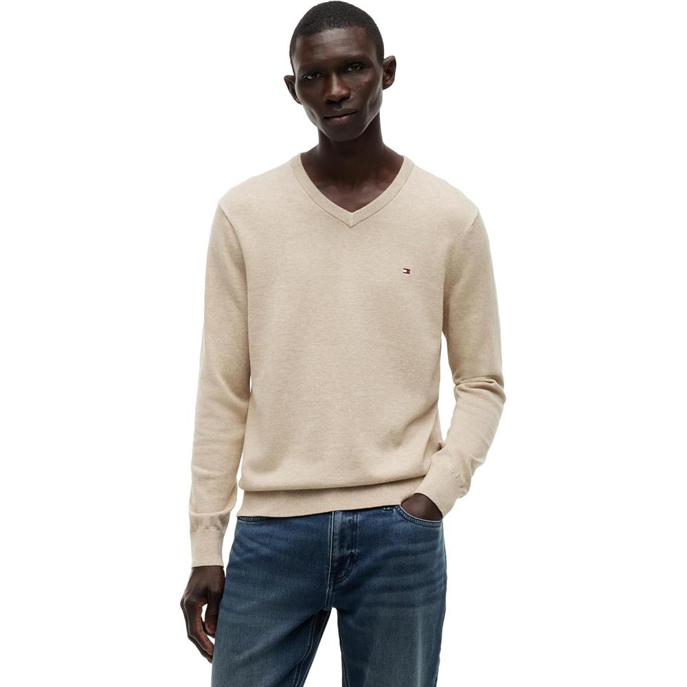 POLERA PARA HOMBRE TOMMY HILFIGER ESSENTIAL REGULAR FIT KAKI JASPEADO - 1