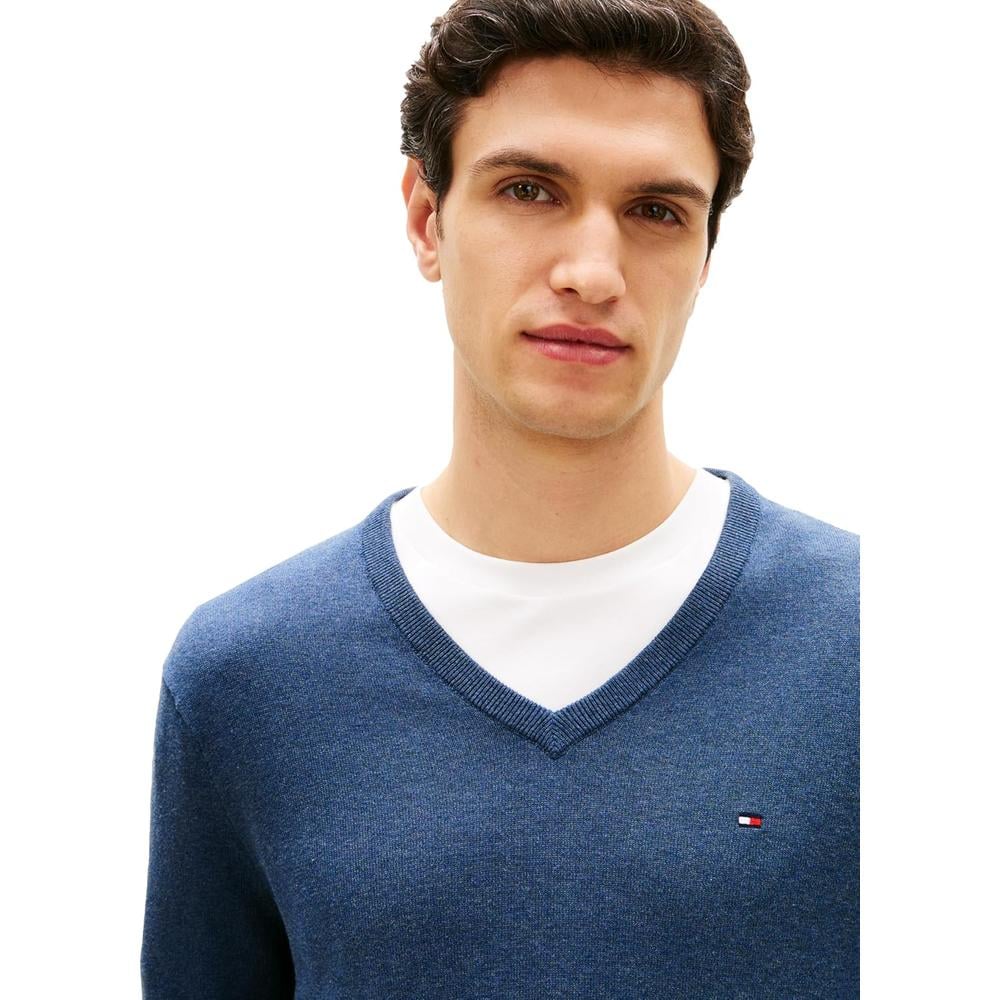 POLERA PARA HOMBRE TOMMY HILFIGER ESSENTIAL REGULAR FIT AZUL MARINO JASPEADO - 2