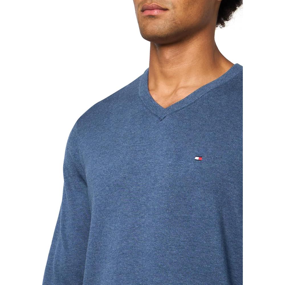 POLERA PARA HOMBRE TOMMY HILFIGER ESSENTIAL REGULAR FIT AZUL MARINO JASPEADO - 3