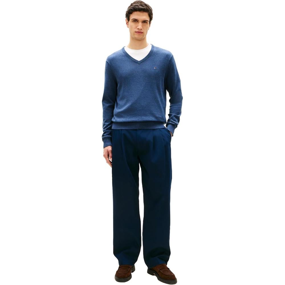 POLERA PARA HOMBRE TOMMY HILFIGER ESSENTIAL REGULAR FIT AZUL MARINO JASPEADO - 4