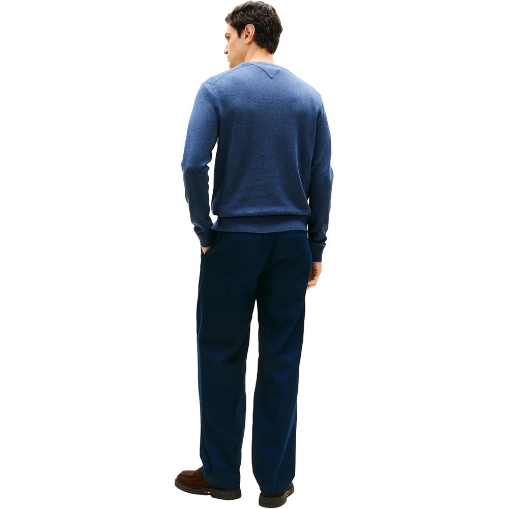 POLERA PARA HOMBRE TOMMY HILFIGER ESSENTIAL REGULAR FIT AZUL MARINO JASPEADO - 5